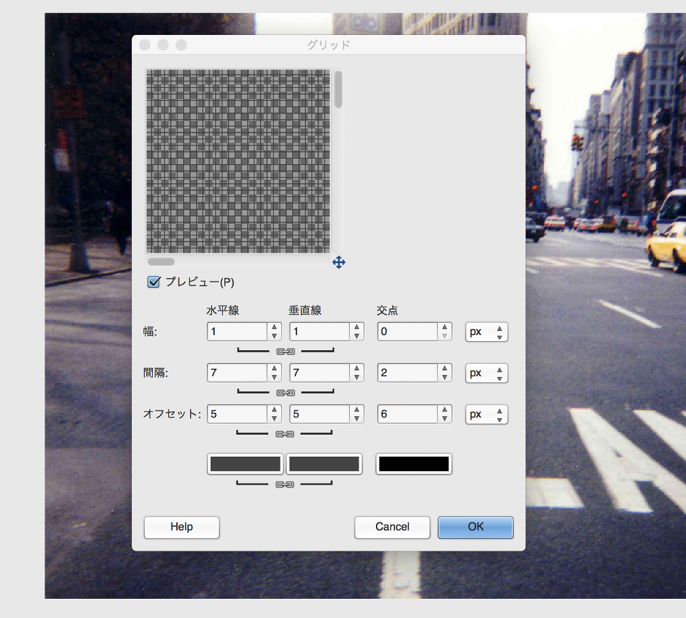 【GIMP】画像や動画にグリッドパターンのフィルターを付加する方法