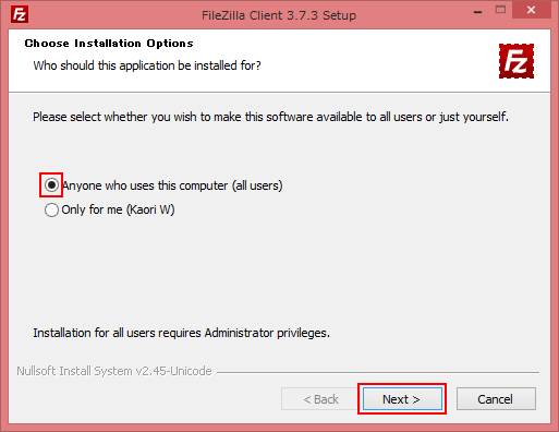【FTP】Windows 8.1にFileZillaをインストールしよう
